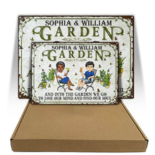 And Into The Garden We Go Gardening - Garden Sign For Couples - Personalized Custom Classic Metal Signs