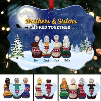 Christmas Ornament - Brothers And Sisters Linked Together - Personalized Christmas Ornament