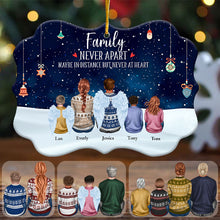 Family Forever - Sitting Family - Personalized Aluminum Ornament - Christmas, New Year Gift For Family, Sisters, Brothers, Siblings