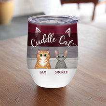 Cuddle Cat Sip Wine Custom Wine Tumbler, Cat Owner Gift