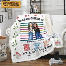 Congrats On Being My Bestie - Bestie Blanket - Gifts For Her Personalized Custom Fleece Flannel Blanket