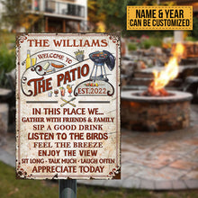 Personalized Patio Grilling Red Gather With Friends Custom Classic Metal Signs