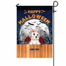 Happy Halloween Dogs On Fence Personalized Garden Flag