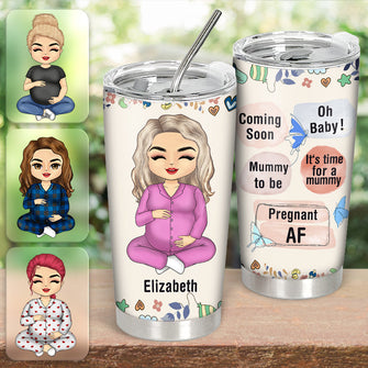 Pregnant Mom To Be - Personalized Custom Tumbler - Pregnancy Gift For Mother