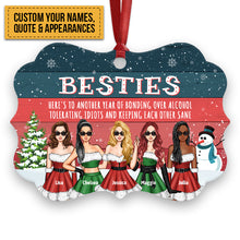 Here's To Another Year Of Bonding Over Alcohol - Personalized Aluminum Ornament - Christmas, Loving Gift For Besties, BFF, Best Friends, Soul Sisters