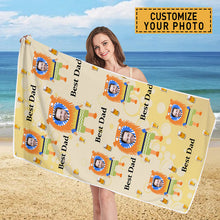 Custom Photo - The Best Dad Father's Day Beach Towel - Personalized Custom Beach Towel - Gift For Dad