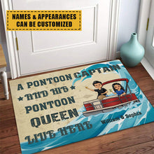 Personalized Custom Doormat - A Pontoon Captain And His Pontoon Queen Live Here Couple Gift