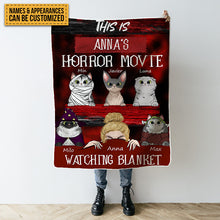 This Is My Horror Movie Watching Blanket - Pet Blanket - Gifts For Cat Lovers Personalized Custom Blanket