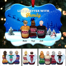 Life Is Better With Family - Personalized Christmas Ornament (Moon)