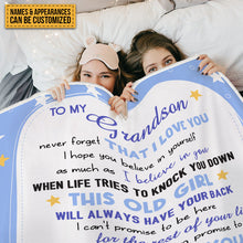 Personalized Fleece Blanket To My Granddaughter Grandson Gift For Grandchildren Custom Blanket For Grandson