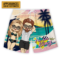 I Am Her King - Personalized Couple Beach Shorts - Matching Swimsuits For Couples - Gift For Couples, Husband Wife