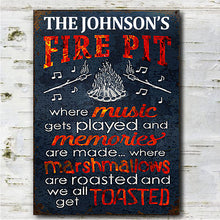 Personalized Camping Fire Pit Get Toasted Color Customized Classic Metal Signs (black)