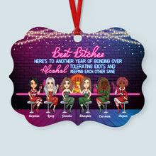 Bonding Over Alcohol Tolerating Idiots And Keeping Each Other Sane - Personalized Aluminum Ornament - Christmas, New Year Gift For Besties, Best Friends, Soul Sisters
