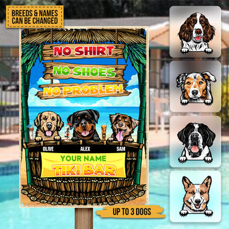 Welcome To Our Tiki Bar - Metal Sign - Gift For Dogs Lover Personalized Custom Dogs Printed Metal Sign