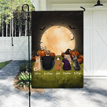 Personalized custom dog & couple Halloween garden flag