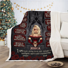 My Morning Affirmation - Blanket - Skull Girl With Make-up Face Gifts For Her Personalized Custom Fleece Flannel Blanket