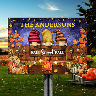 Autumn Gnomes Fall Sweet Fall Custom Classic Metal Signs, Yard Sign, Fall Gift, Fall Decor