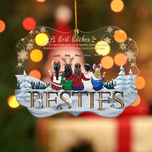 Besties Sisters Forever - Personalized Acrylic Ornament - Christmas Gifts For Sisters, Besties, BFF, Coworkers