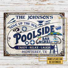 Personalized Pool Bar & Grill Customized Classic Metal Signs-CUSTOMOMO