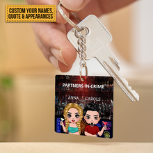 Partners In Crime - Couple Keychain - Gift For Couples Personalized Custom Keychain