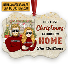 Couple Our First Christmas - Personalized Custom Aluminum Ornament