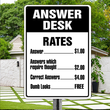 Answer Desk Metal Sign Wall Decor Farmhouse Sign For Bar Decor Gifts - Funny Metal Sign