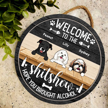 Welcome To The Shishow Hope You Brought Acoho - Custom Background V2 - Personalized Dog & Cat Door Sign tiktok