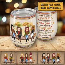 Pumpkin Spice Best Bitches & Everything Nice - Personalized Wine Tumbler - Funny, Birthday Gift For Friends, Best Friends, Besties, Girl Gang