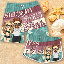 She's My Sweet Love - Personalized Couple Beach Shorts - Valentine's Day Gift For Couples - Gift For Couples, Husband Wife