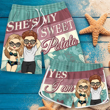 She's My Sweet Love - Personalized Couple Beach Shorts - Valentine's Day Gift For Couples - Gift For Couples, Husband Wife