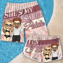 She's My Sweet Love - Personalized Couple Beach Shorts - Valentine's Day Gift For Couples - Gift For Couples, Husband Wife