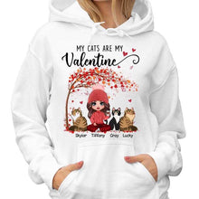 My Cats My Valentine Gift For Cat Mom Personalized Hoodie Sweatshirt