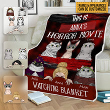 This Is My Horror Movie Watching Blanket - Pet Blanket - Gifts For Cat Lovers Personalized Custom Blanket