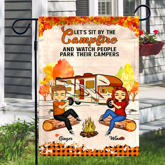 Autumn Camping Home Is Where We Park It - Personalized Custom Flag