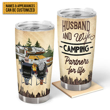 Husband And Wife Camping Partners For Life  - Gift For Camping Lovers - Personalized Custom Tumble