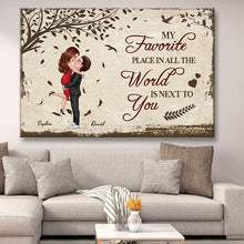 My Favorite Place Is Next To You - Valentine's Day Gifts Personalized Framed Canvas
