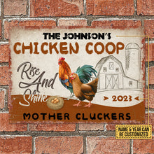 Personalized Year Farm Chicken Coop Rise And Shine Customized Metal Signs, Chicken Signs