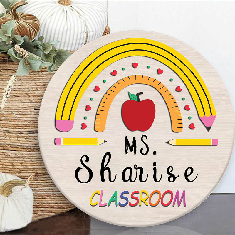 Teacher Name Sign | Personalized Rainbow Sign | Teacher Welcome Sign ...