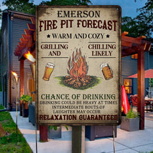 Personalized Camping Fire Pit Forecast Customized  Metal Signs - Camping Signs