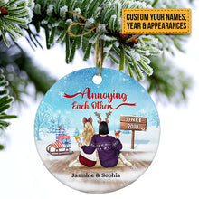 Christmas Family Couple Annoying Each Other Since - Personalized Custom Circle Ceramic Ornament