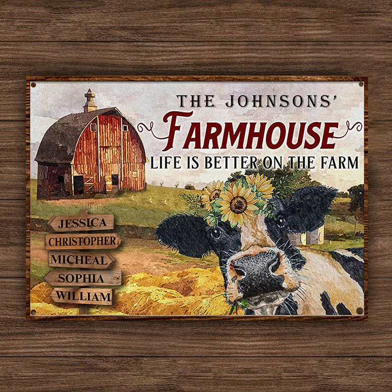 Farm Cattle Metal Signs Farmhouse Life Is Better On The Farm Custom Cl ...