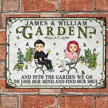 And Into The Garden We Go Gardening - Garden Sign For Couples - Personalized Custom Classic Metal Signs