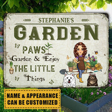 Garden Paws  Garden & Enjoy The Little Things - Garden Sign - Personalized Custom Classic Metal Signs