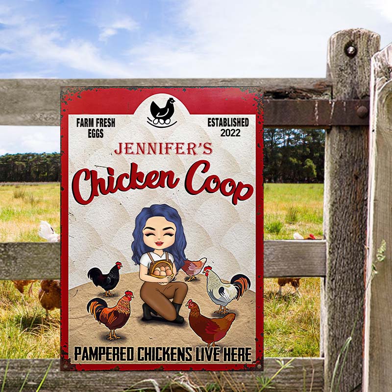 Pampered Chickens Live Here - Chicken Coop Decoration - Personalized C ...