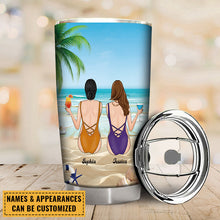 Gift For Friends Beach Vibes Besties By My Side - Bestie Tumbler - Best Friend Gift Personalized Custom Tumbler