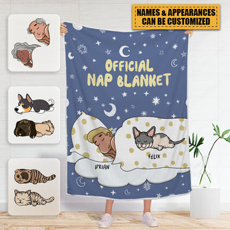 Official Nap Blanket - Pet Blanket - Cute Pet Gifts For Pet Lovers, Pet Mom Personalized Custom Fleece Flannel Blanket