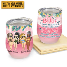 Beaches, Booze & Besties - Personalized Wine Tumbler - Birthday, Funny, Summer Gift For Beach Lovers , Besties, Soul Sisters, Sistas, Bff, Friends