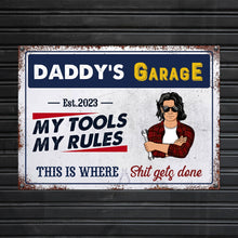 Daddy's Garage My Tools My Rules - Gift for Dad - Personalized Custom Classic Metal Signs