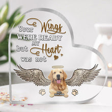 Custom Photo Your Wings Were Ready But My Heart Was Not - Acrylic Plaque - Home Decor Gifts For Dog Lovers Personalized Custom Heart Shaped Acrylic Plaque