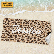 Animal Print Style Personalized Beach Towel Personalized Name Bath Towel Custom Pool Towel Beach Towel With Name Outside Birthday Gift